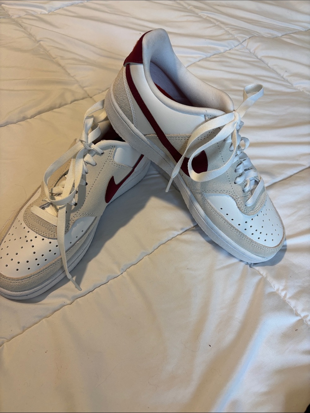 Women’s  White and maroon Low-Top Sneakers
